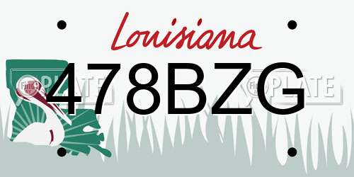 478BZG Louisiana License Plate