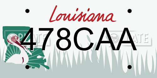 478CAA Louisiana License Plate