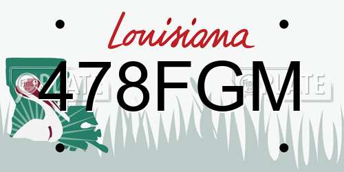 478FGM Louisiana License Plate