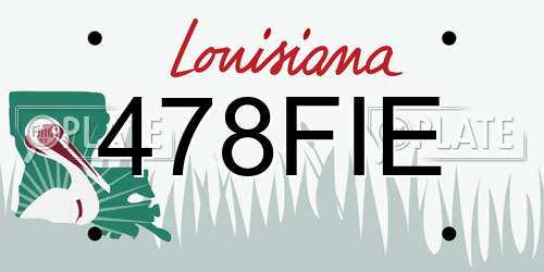 478FIE Louisiana License Plate