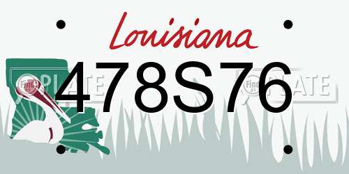 478S76 Louisiana License Plate