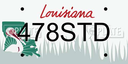 478STD Louisiana License Plate