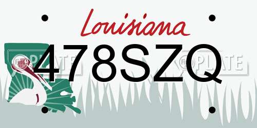 478SZQ Louisiana License Plate
