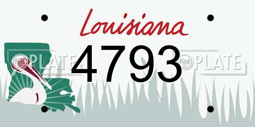 4793 Louisiana License Plate