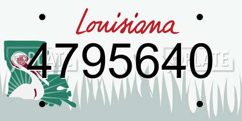 4795640 Louisiana License Plate