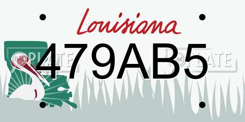 479AB5 Louisiana License Plate