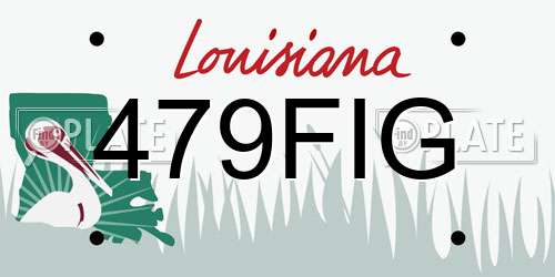 479FIG Louisiana License Plate