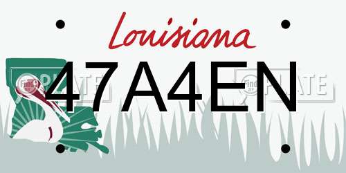 47A4EN Louisiana License Plate