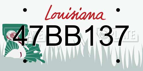 47BB137 Louisiana License Plate