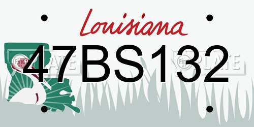 47BS132 Louisiana License Plate