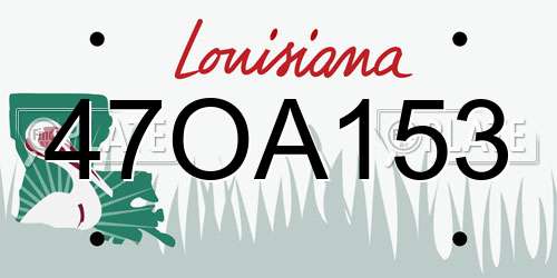 47OA153 Louisiana License Plate