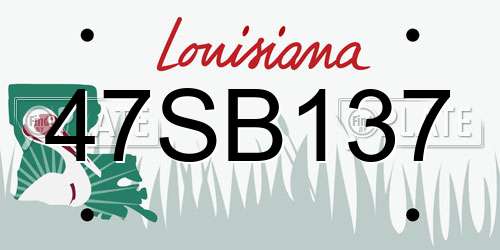 47SB137 Louisiana License Plate