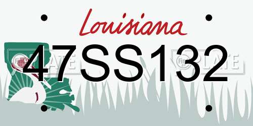 47SS132 Louisiana License Plate