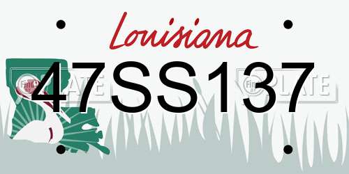 47SS137 Louisiana License Plate