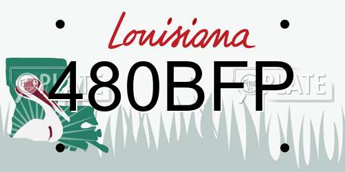 480BFP Louisiana License Plate