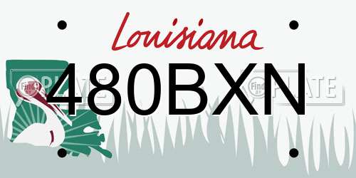 480BXN Louisiana License Plate