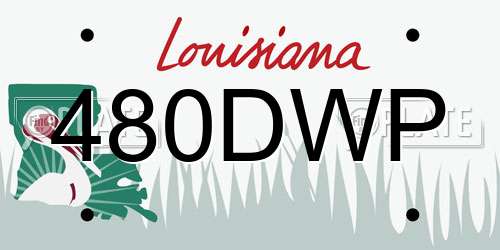 480DWP Louisiana License Plate