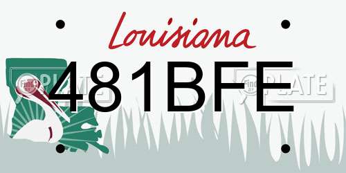 481BFE Louisiana License Plate