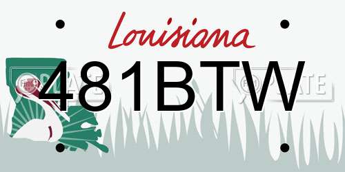 481BTW Louisiana License Plate