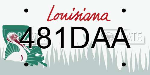 481DAA Louisiana License Plate