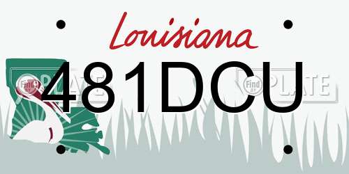 481DCU Louisiana License Plate