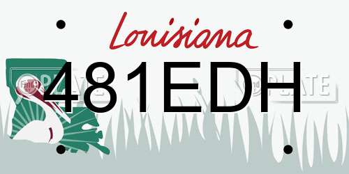 481EDH Louisiana License Plate