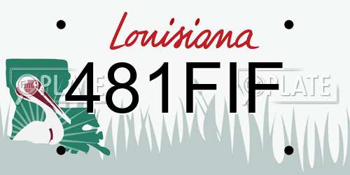 481FIF Louisiana License Plate