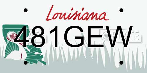 481GEW Louisiana License Plate