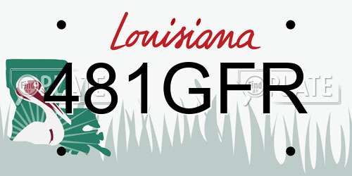 481GFR Louisiana License Plate