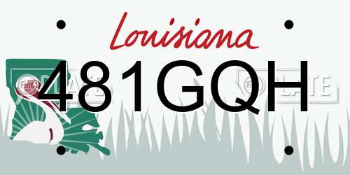 481GQH Louisiana License Plate