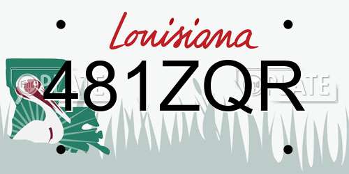 481ZQR Louisiana License Plate