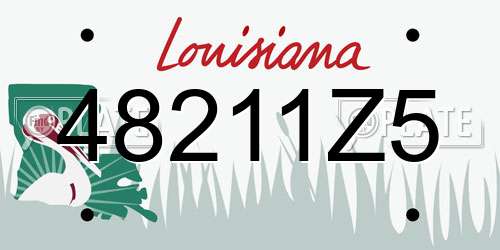 48211Z5 Louisiana License Plate