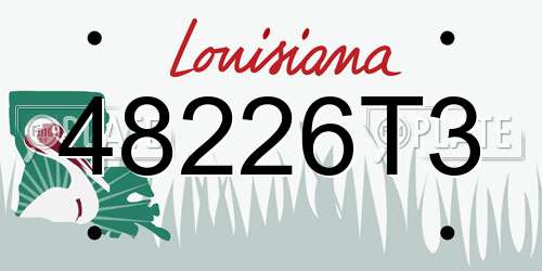 48226T3 Louisiana License Plate