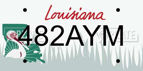 482AYM Louisiana License Plate