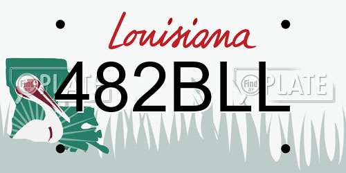 482BLL Louisiana License Plate