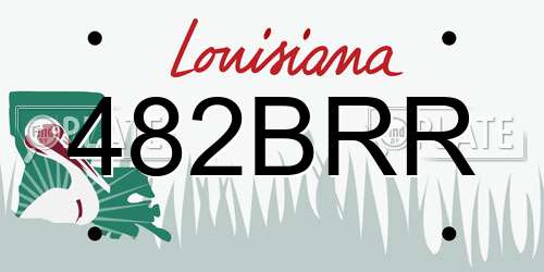 482BRR Louisiana License Plate