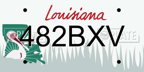 482BXV Louisiana License Plate