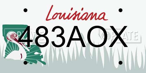 483AOX Louisiana License Plate
