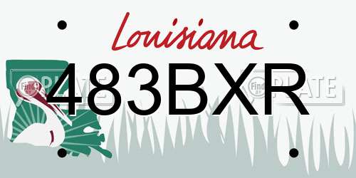 483BXR Louisiana License Plate