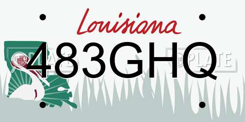 483GHQ Louisiana License Plate