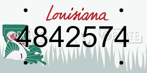 4842574 Louisiana License Plate