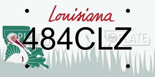 484CLZ Louisiana License Plate