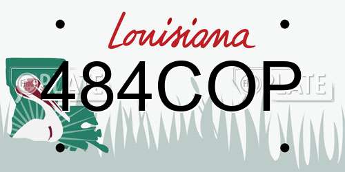 484COP Louisiana License Plate