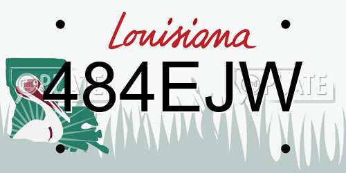 484EJW Louisiana License Plate