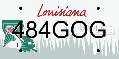 484GOG Louisiana License Plate