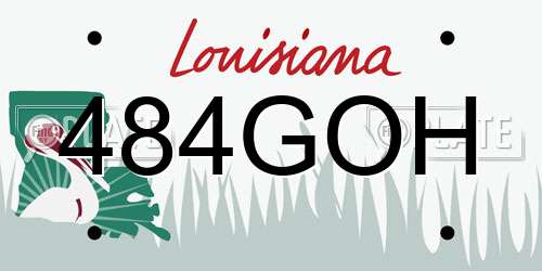 484GOH Louisiana License Plate