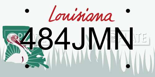 484JMN Louisiana License Plate