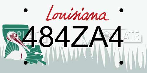 484ZA4 Louisiana License Plate