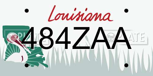 484ZAA Louisiana License Plate