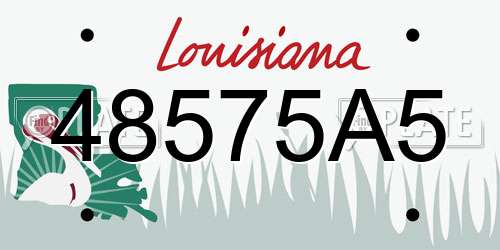 48575A5 Louisiana License Plate